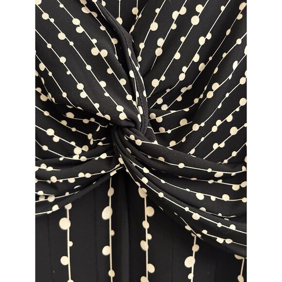 Jones New York  Women’s Black White Floral Ruched Dress Midi Sz 6 Party Office - Picture 6 of 10